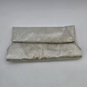 Lady Buxton Silver Clutch‎ Purse Vintage Interior Snap Closure Cream Interior